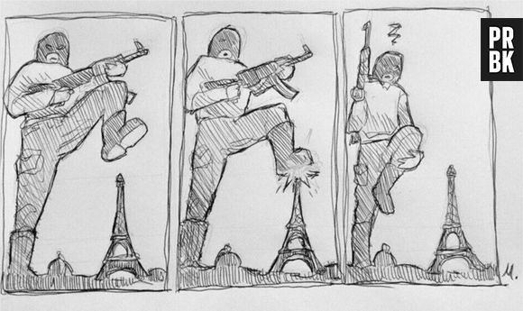 Attentats à Paris : l'hommage aux victimes en dessins