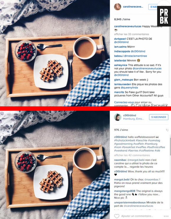 Caroline Receveur accusée de plagiat sur Instagram