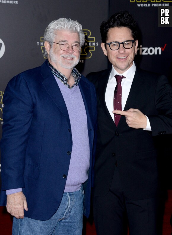 George Lucas et JJ Abrams à l'avant-première de Star Wars 7, le 14 décembre 2015 à Los Angeles