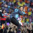Chris Martin de Coldplay au Super Bowl 2016 le 8 février