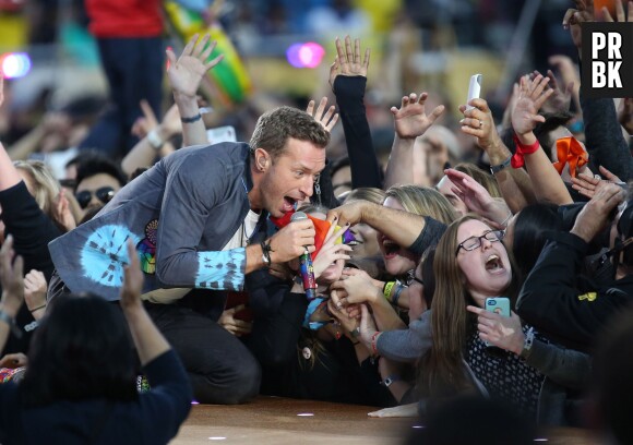 Chris Martin de Coldplay à fond au Super Bowl 2016 le 8 février