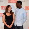 Thomas Ngijol et Karole Rocher en couple à l'avant-première du film Fastlife, le 15 juillet 2014 à Paris