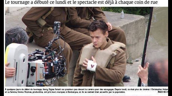Harry Styles acteur : première photo sur le tournage de Dunkirk à Dunkerque