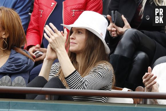 Hilary Swank à Roland Garros 2016 pour la finale dames le 4 juin 2016