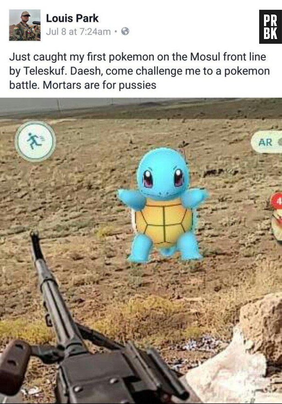 Pokémon GO : il attrape un pokémon en Irak pendant qu'il combat Daech