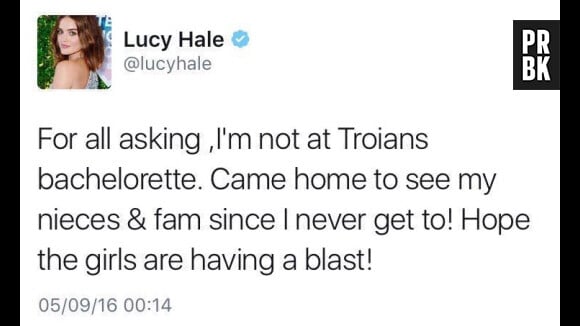 Lucy Hale répond aux rumeurs de tensions avec Troian Bellisario sur Twitter