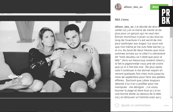 Allison (La Revanche des Ex) : après son mariage avec Dorian, elle le clashe sur Instagram