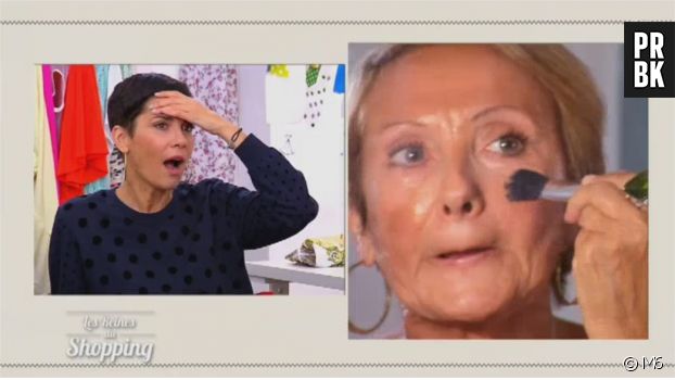 Cristina Cordula choquée par le maquillage d&#039;une candidante dans Les Reines du shopping le 28 février 2017 sur M6