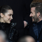 David Beckham et Bella Hadid très complices lors du match PSG-Real Madrid