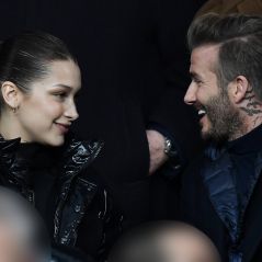 David Beckham et Bella Hadid très complices lors du match PSG-Real Madrid