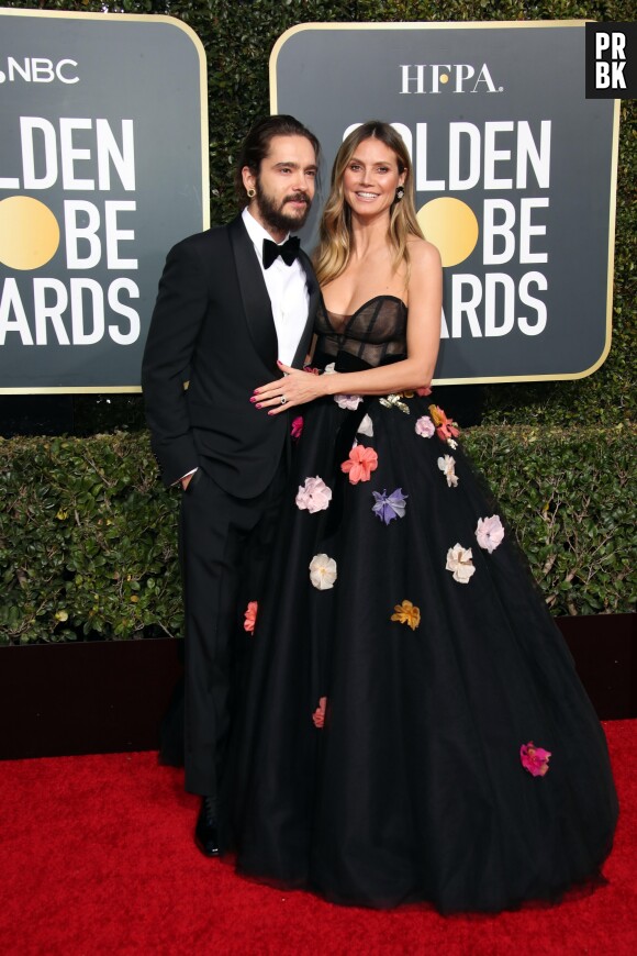 Heidi Klum et Tom Kaulitz sur le tapis rouge des Golden Globes le 6 janvier 2019