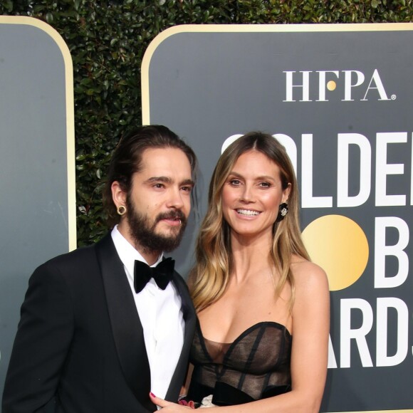 Heidi Klum et Tom Kaulitz sur le tapis rouge des Golden Globes le 6 janvier 2019
