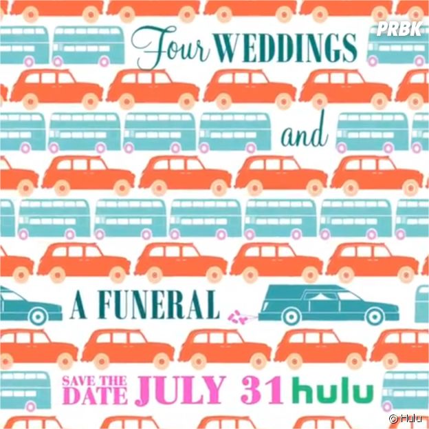 L'affiche teaser de la série Quatre mariages et un enterrement