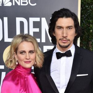 Adam Driver et sa femme Joanne Tucker sur le tapis rouge des Golden Globes 2020 le 5 janvier à Los Angeles