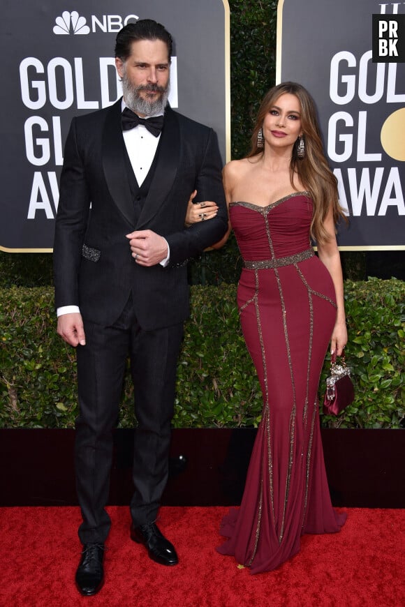 Joe Manganiello et Sofia Vergara sur le tapis rouge des Golden Globes 2020 le 5 janvier à Los Angeles