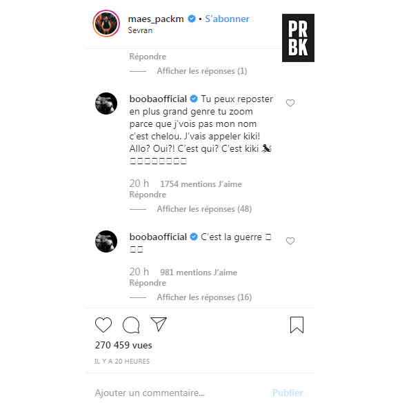 Booba déclare la guerre à Maes