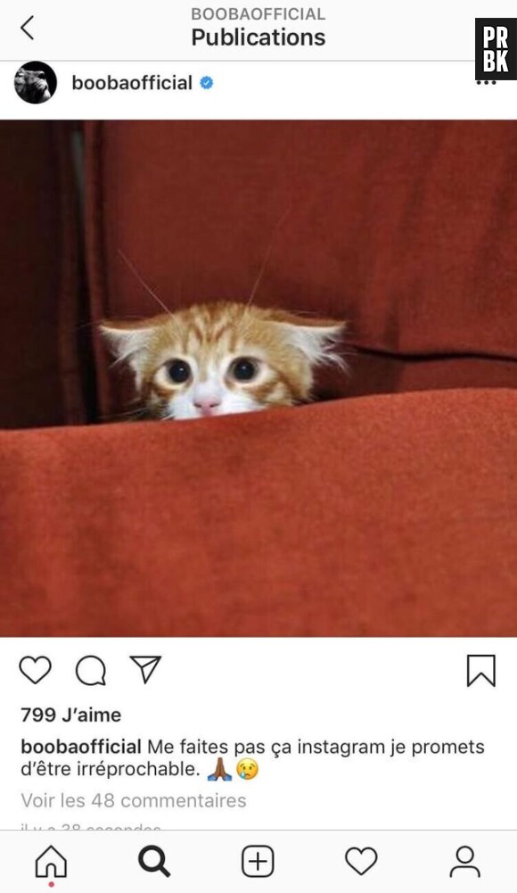 Booba adresse un message à Instagram avant la fermeture de son compte