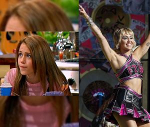 Miley Cyrus dans la saison 1 de Hannah Montana VS aujoud'hui