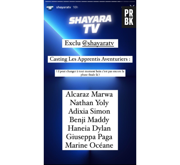 Shayara TV dévoile une partie du casting des Apprentis aventuriers 5