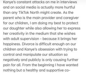 Kim Kardashian et Kanye West se clashent en plein divorce, par rapport à leur fille North.