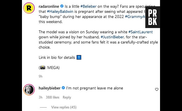 Justin Bieber bientôt papa ? Hailey Bieber réagit à la rumeur de baby bump
