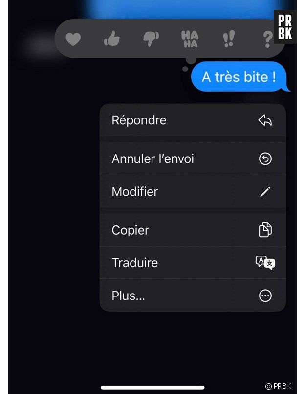 Capture sur iOS 16 : vous pouvez modifier ou annuler un message