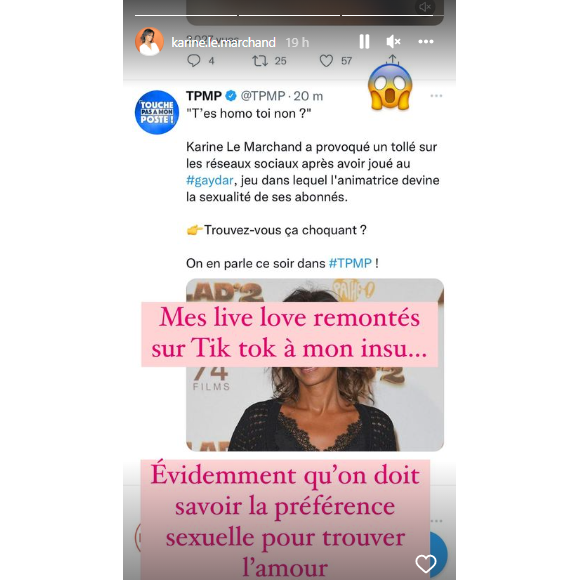 Karine Le Marchand : des internautes choqués par sa vidéo Instagram déjantée et drôle sur le "gaydar" avec des prétendants de L'amour est dans le pré, elle réagit !