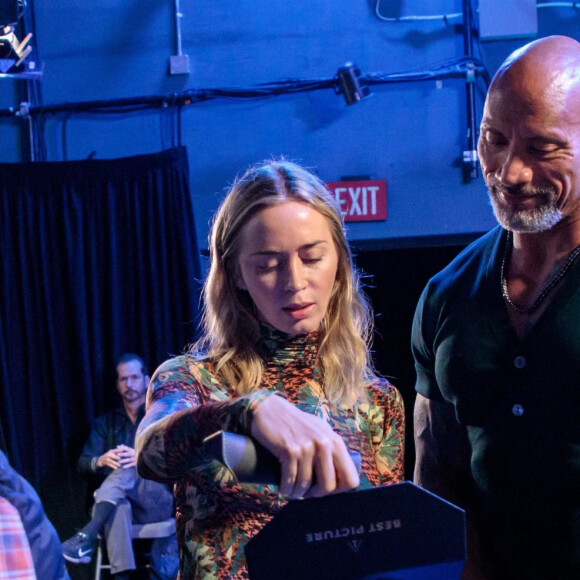 Emily Blunt, Dwayne Johnson - Répétitions de la 95ème édition de la cérémonie des Oscars à Los Angeles au Dolby Theater le 11 mars 2023.  Hollywood, CA - The rehearsals for the 95th at the Dolby Theatre at Ovation Hollywood. Pictured: Emma Blunt, Dwayne Johnson 