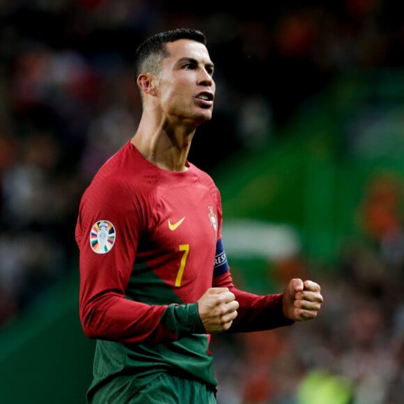 Cristiano Ronaldo lors du match des qualifications européennes entre le Portugal et le Liechtenstein à Lisbonne, Portugal le 23 mars 2023.  March 23, 2023, Lisboa, Portugal: European Qualifiers - Portugal and Liechtenstein Cristiano Ronaldo forward of Portugal celebrates a goal during the European Qualifiers match between Portugal and Liechtenstein at EstÃƒÂ¡dio Jose Alvalade on 23th March, 2023 in Lisbon, Portugal. Valter Gouveia/SPP (Credit Image: © Valter Gouveia/Sport Press Photo via ZUMA Press) 