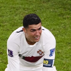 Les larmes de Cristiano Ronaldo après la défaite de l'équipe du Portugal face au Maroc (1-0) en quarts de finale de la Coupe du Monde 2022 au Qatar (FIFA World Cup Qatar 2022), le 10 décembre 2022.  December 10, 2022, doha, qatar: Al Thumama Stadium Cristiano Ronaldo of Portugal during the match between Morocco and Portugal, valid for the quarterfinals of the World Cup, held at Al Thumama Stadium in Doha, Qatar. (Credit Image: © Marcio Machado/Sport Press Photo via ZUMA Press) 