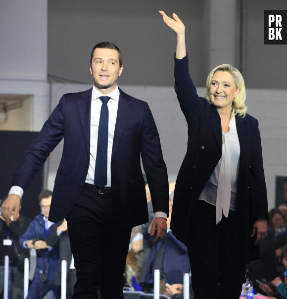 Marine Le Pen et Jordan Bardella - Première fête de la Nation du RN au Havre le 1er Mai 2023. 