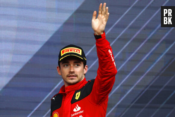 Charles Leclerc, Scuderia Ferrari, 3rd position, on the podium - Grand Prix d'Azerbaïdjan de Formule 1 au Circuit de Baku, Azerbaïdjan le 30 Avril 2023.
