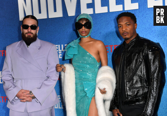 SCH ( Julien schwarzer), Shay ( Vanessa Lesnicki) et Niska - Netflix Celebration Party pour la saison 2 de la série " Nouvelle Ecole" au Théatre National de Chaillot à Paris le 31 mai 2023. © Veeren / Bestimage