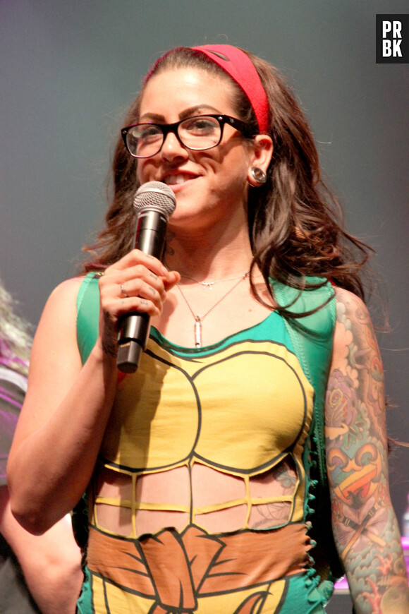 Model and former "Pawn Stars" cast member Olivia Black is dressed as a Teenage Mutant Ninja Turtle as she hosts a Halloween contest at the South Point Hotel and Casino in Las Vegas, NV. Las Vegas, NV on October 31, 2014. Photo by GSI/ABACAPRESS.COM