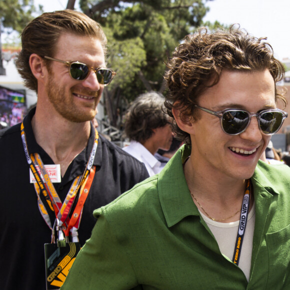 Tom Holland et Jackie Stewart au Grand Prix de Formule 1 (F1) de Monaco, le 28 mai 2023.


