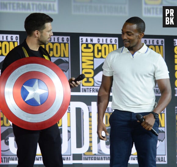 Sebastian Stan et Anthony Mackie - "Marvel Studios" - 3ème jour - Comic-Con International 2019 au "San Diego Convention Center" à San Diego, le 20 juillet 2019.