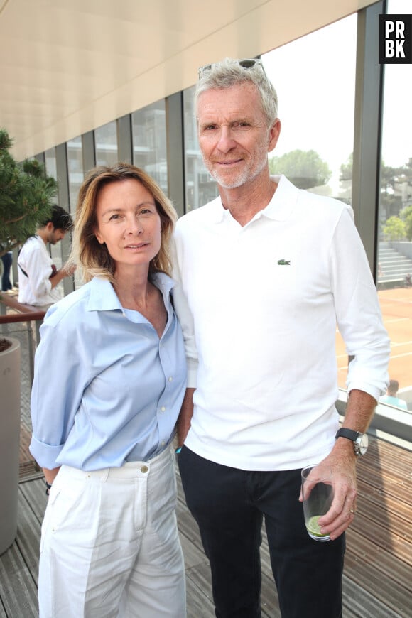 Exclusif - Denis Brogniart et sa femme Hortense lors des Internationaux de France de Tennis de Roland Garros 2023 - Jour 10 - à Paris, France, le 6 juin 2023. © Bertrand Rindoff/Bestimage
