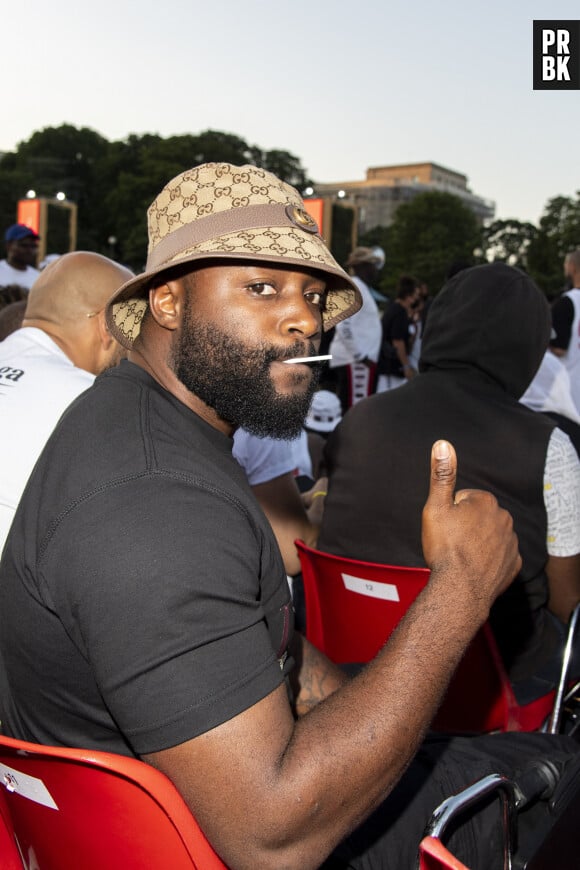 Exclusif - Gradur - People à l'évènement "Quai 54", grand tournoi de streetball au Trocadéro à Paris, le 18 juillet 2021. © Pierre Perusseau/Bestimage