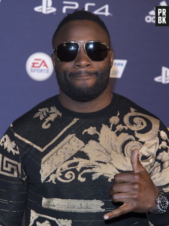 Le rappeur Gradur - Lancement du jeu vidéo de football FIFA 18 (FIFA 2018) à l'établissement public de coopération culturelle parisien "CentQuatre" à Paris, France, le 25 septembre 2017. © Pierre Perusseau/Bestimage