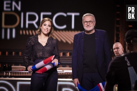 Exclusif - Léa Salamé, Laurent Ruquier sur le plateau de l'émission OEED (On Est En Direct) présentée par L.Salamé et L.Ruquier à Paris, France, le 19 mars 2022. © Jack Tribeca/Bestimage