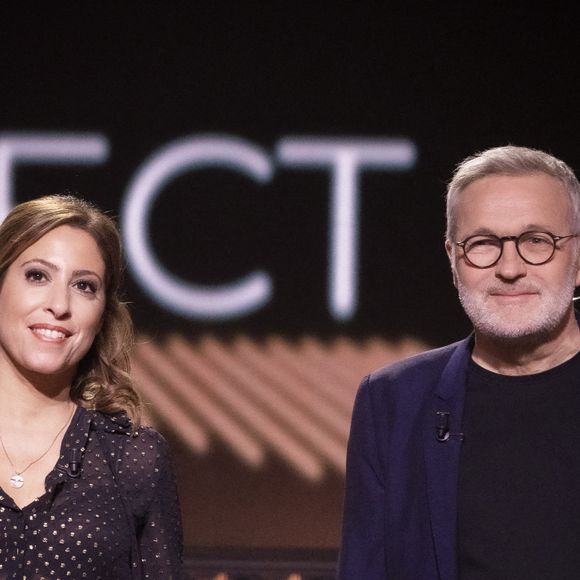 Exclusif - Léa Salamé, Laurent Ruquier sur le plateau de l'émission OEED (On Est En Direct) présentée par L.Salamé et L.Ruquier à Paris, France, le 19 mars 2022. © Jack Tribeca/Bestimage