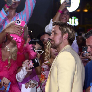 Mexico City, MEXICO - Actress America Ferrera during the pink carpet of the movie ''Barbie'', which will have its premiere on July 20 in Mexican theaters. Its protagonists, Margot Robbie and Ryan Gosling, who play Barbie and Ken, are in Mexico on a promotional tour. Pictured: Ryan Gosling