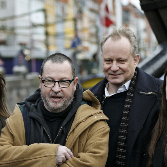 Charlotte Gainsbourg, Lars von Trier, Stellan Skarsgard et Stacy Martin lors du photocall du film "Nymphomaniac" a Copenhague. Le 4 decembre 2013