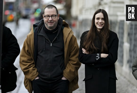 Lars von Trier et Stacy Martin lors du photocall du film "Nymphomaniac" a Copenhague. Le 4 decembre 2013