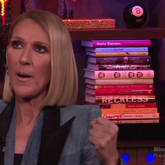 Céline Dion est sur le plateau de l'émission Watch What Happen Live.