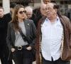 Exclusif - Jacky Jakubowicz, Laure Guibert et Jean-Luc Azoulay - Obsèques d'Emmanuelle Mottaz au crématorium du Père Lachaise à Paris, le 23 mars 2023. © Christophe Clovis / Bestimage 