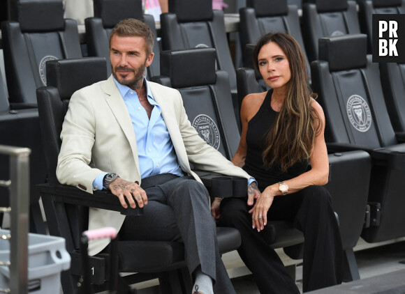 David Beckham et Victoria Beckham - Les célébrités assistent au match de l'Inter Miami face à Atlanta United (4-0) en Leagues Cup à Fort Lauderdale, le 25 juillet 2023.