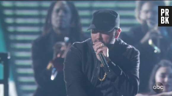 Eminem lors de 92ème cérémonie des Oscars 2020 au Hollywood and Highland à Los Angeles, Californie, Etats-Unis, le 9 février 2020.