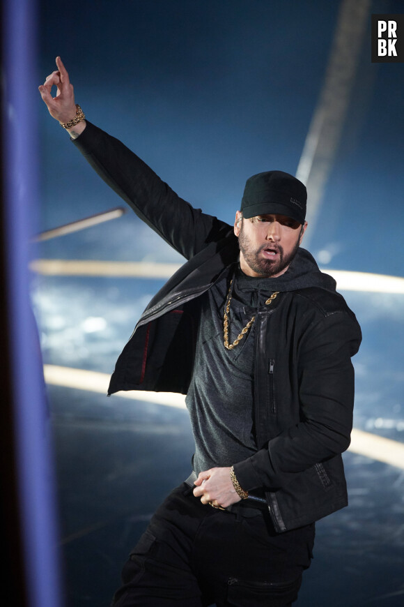 Au cours de sa carrière, il a vendu plus de 220 millions de disques, uniquement aux États-Unis.
Eminem lors de la 92ème cérémonie des Oscars 2020 au Hollywood and Highland à Los Angeles, CA, USA, on February 9, 2020. © AMPAS/Zuma Press/Bestimage