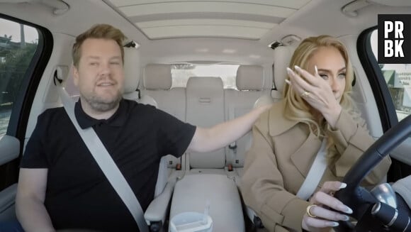 Adele, émue aux larmes, participe à la dernière émission de James Corden "Carpool Karaoke" à Los Angeles, le 24 avril 2023. © CBS via JLPPA / Bestimage